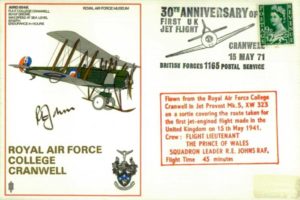 RAF Cranwell cover Sgd R E Johns