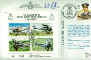 Closure of RAF Hendon cover Sgd W S O Randle