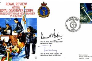Royal Observer Corps cover Signed K Baker and Tom King