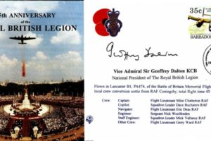 British Legion cover Sgd Sir Geoffrey Dalton