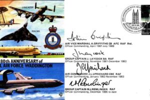 80th Anniversary of RAF Waddington cover Sgd by 4