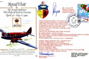Royal Visit by The Duke of Kent to Tunisia cover Signed