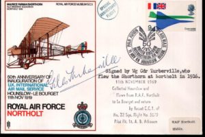 UK International Air Mail Service cover Sgd Turberville