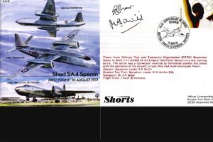 Short SA 4 Sperrin Cover Signed Test Pilot E J Shaw
