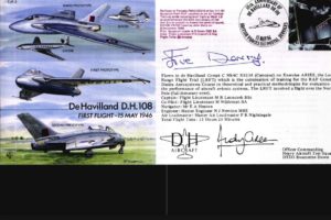 De Havilland DH 108 Cover Signed Andy Green And Eve Denny