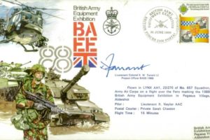 British Army Equipment Exhibition cover Signed K W Farrant