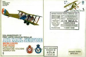 50th Ann First Air Mail 1919 cover