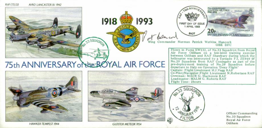 33 Squadron cover Sgd N P W Hancock a BoB pilot