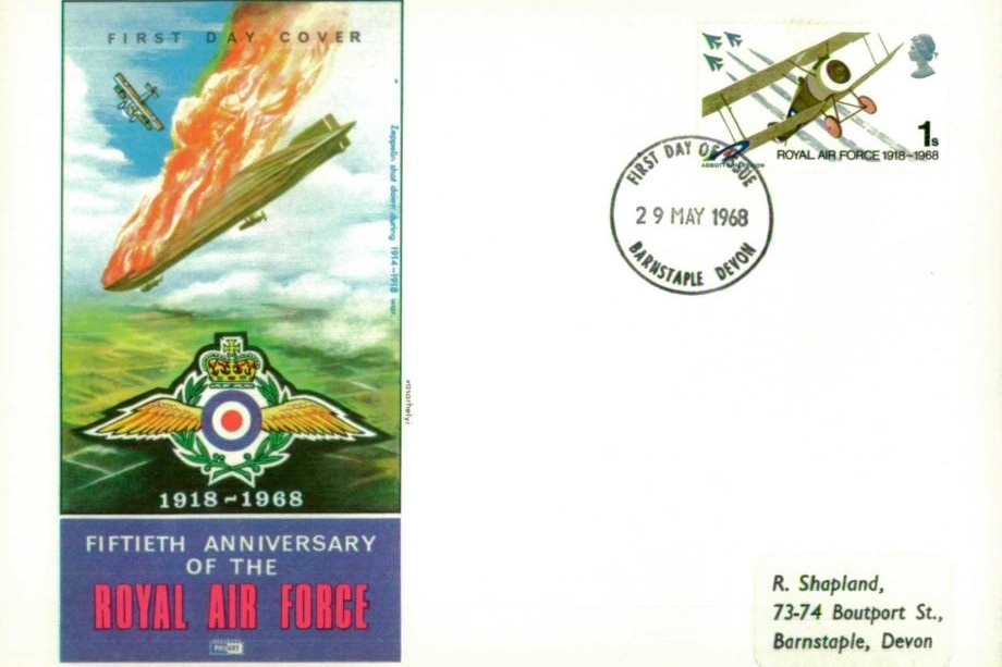 50th Anniversary of The RAF Airship Zeppelin Shot Down Cover