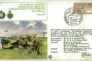 First scheduled UK International Air Mail Service cover