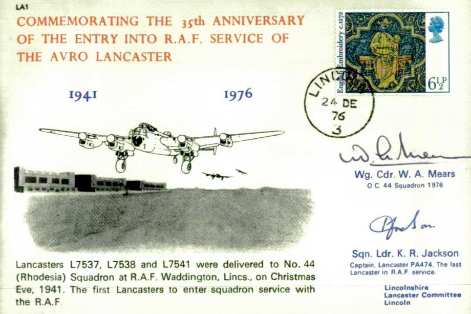 Avro Lancaster Cover Crew Signed