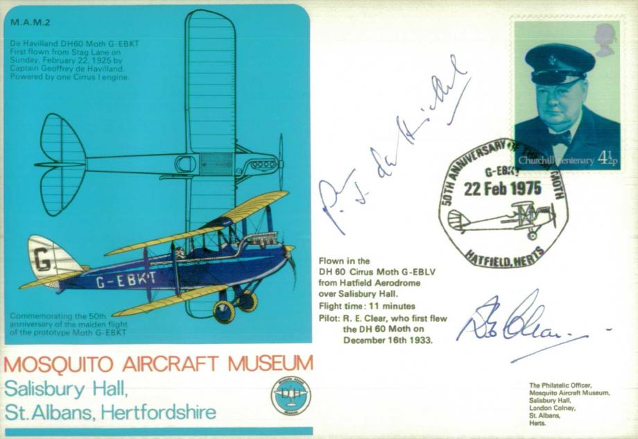 Mosquito Aircraft Museum cover Sgd R E Clear and P de Havilland