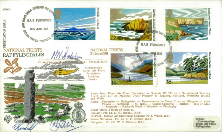 National Trusts - 24th June1981 FDC Sgd 3 crew