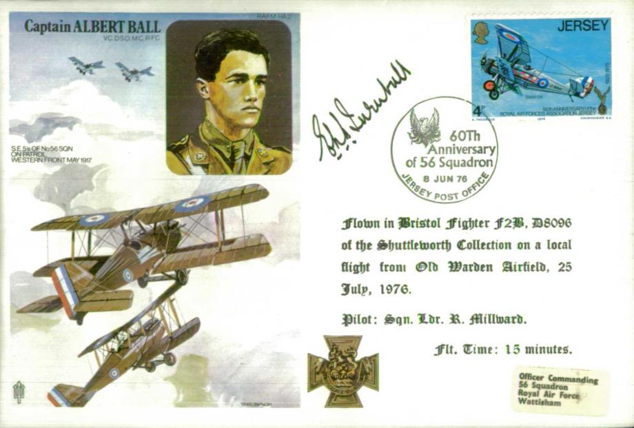 Captain Albert Ball VC cover Sgd E Turnbull RFC 1917