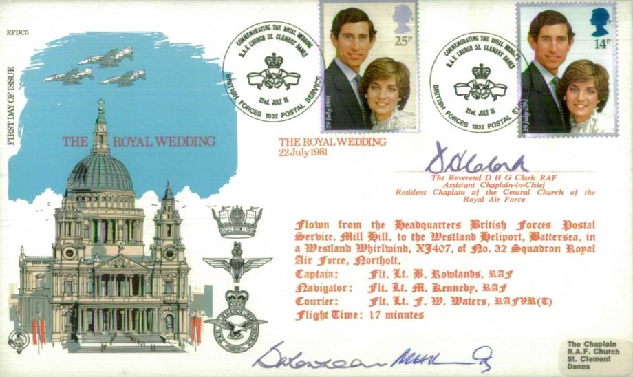 The Royal Wedding - 22nd July 1981 FDC Sgd by 4