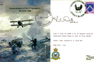 DH5 Disbandment of 57 Squadron cover Signed R K Druitt
