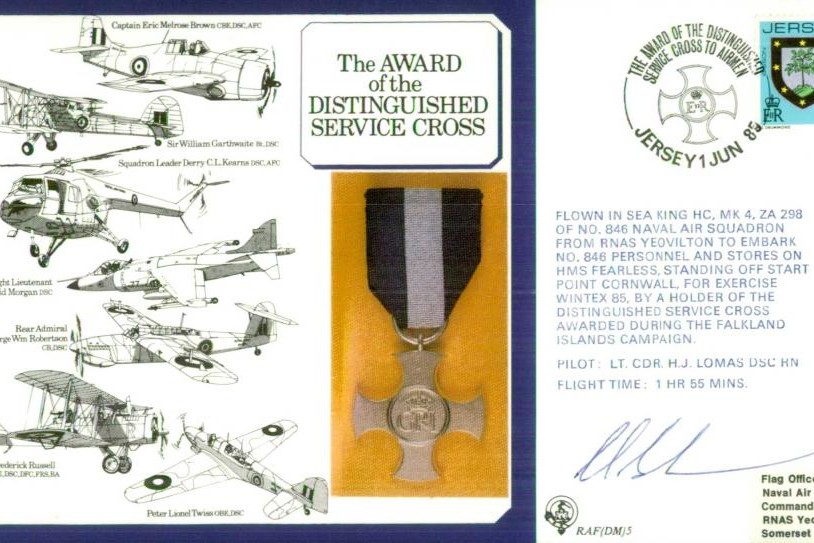 Distinguished Service Cross cover Signed H J Lomas