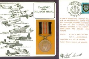 Military Medal cover Pilot signed by D Ratcliffe