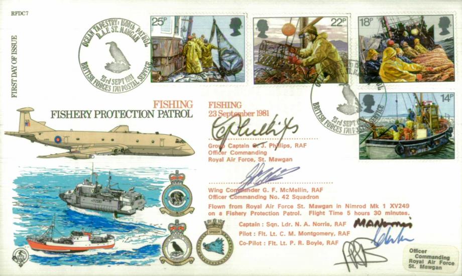 Fishing Protection Patrol Fishing - 23rd September 1981 FDC Sgd by 5