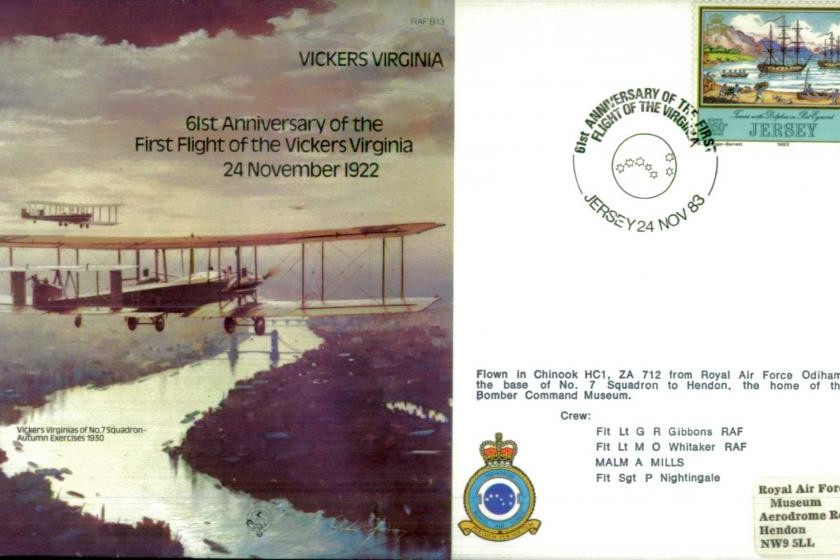 Vickers Virginia cover 61st Anniversary of first flight