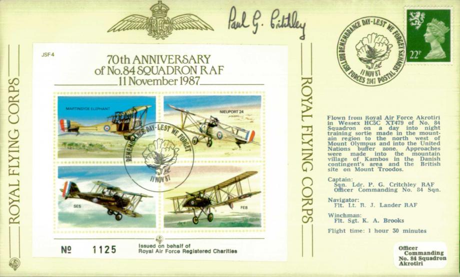 84 Squadron cover Sgd P G Critchley OC 84 Sq