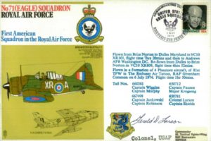 No 71(Eagle) Squadron cover Signed by Col Jerold Larson USAF