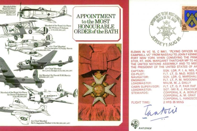 Order of the Bath cover Pilot signed by P I A Neil