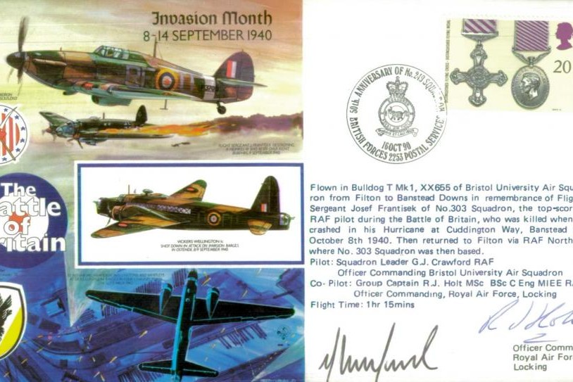 Invasion Month 8-14 September 1940 cover Sgd crew