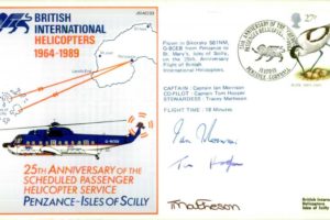 British International Helicopters Crew signed