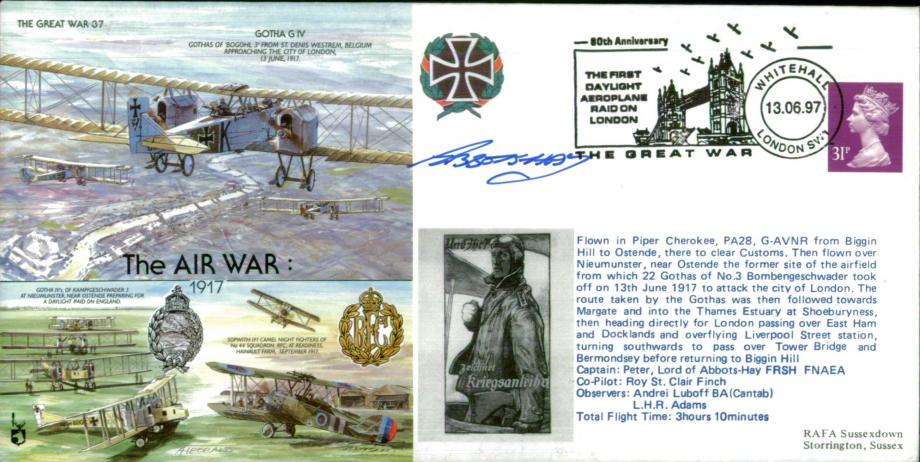 The Air War - 1917 cover Sgd Lord of Abbots-Hay