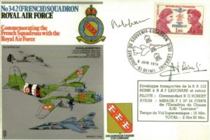 No 342(French) Squadron cover Pilot signed by Cdt B G Robert and Monsieur P Mendes-France