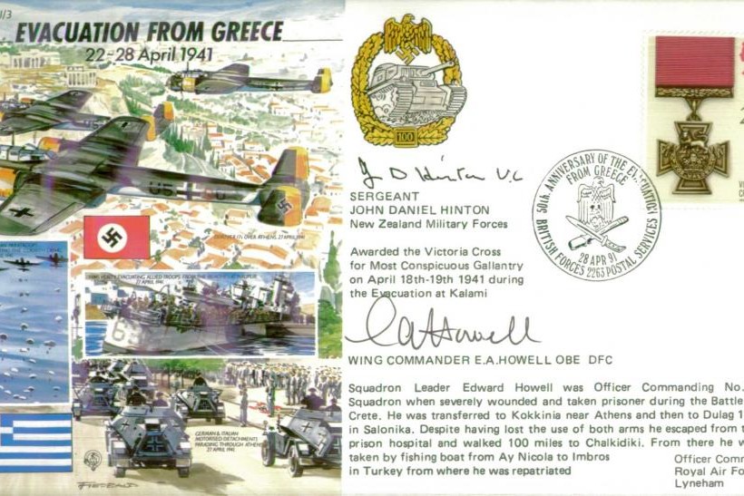 Evacuation from Greece cover Sgd J D Hinton VC and Howell