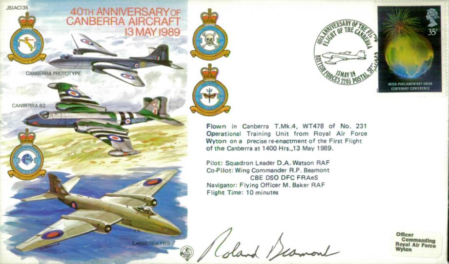 40th Anniversary of Canberra Aircraft Signed Test Pilot