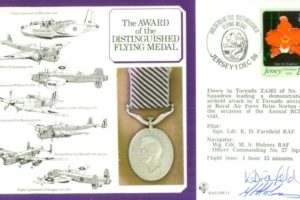 Distinguished Flying Medal cover Signed Farnfield and Holmes