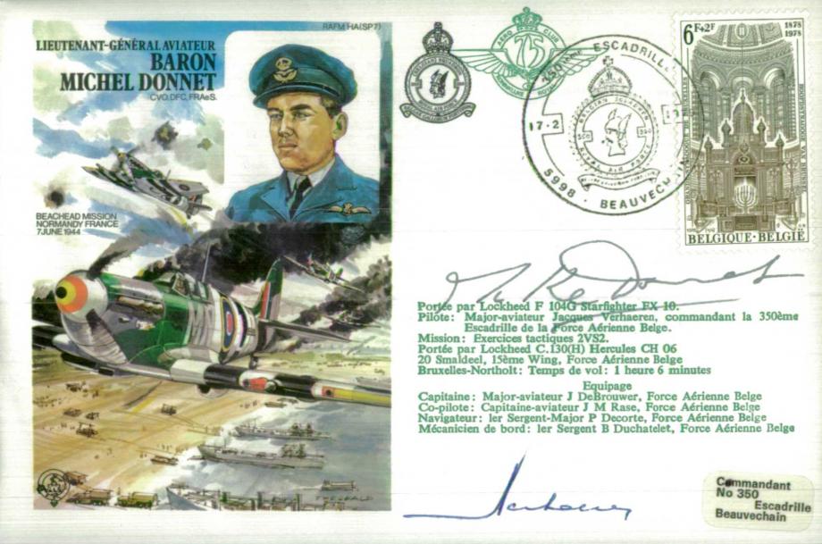 Lt Gen Aviateur Baron Michel Donnet cover Sgd Verhaeren and Donnet