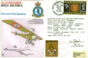 No 201 Squadron cover Signed by pilot WC J M Alcock and 11 crew members on reverse