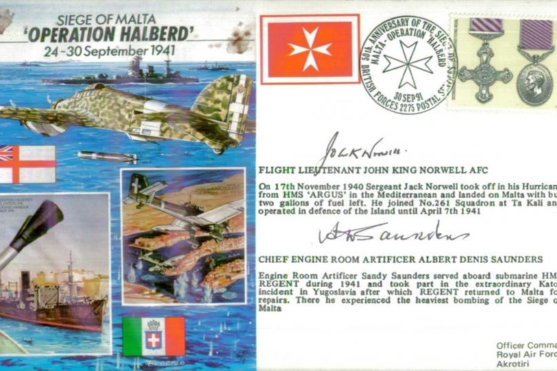 Seige of Malta cover Sgd Norwell and Saunders