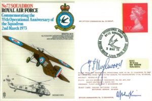 No 72 Squadron cover Signed by AVM F Hazlewood  and WC R J Mackinnon OC 72 Squadron