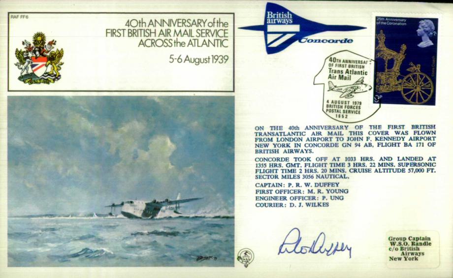 First British air mail service across the Atlantic cover