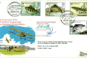 British River Fishes - 26th Jan1983 FDC Signed by D M Waller and D W Pike - RAF Stafford Angling Club