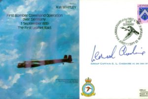 Armstrong Whitworth Whitley cover Signed 8 crew and Cheshire VC