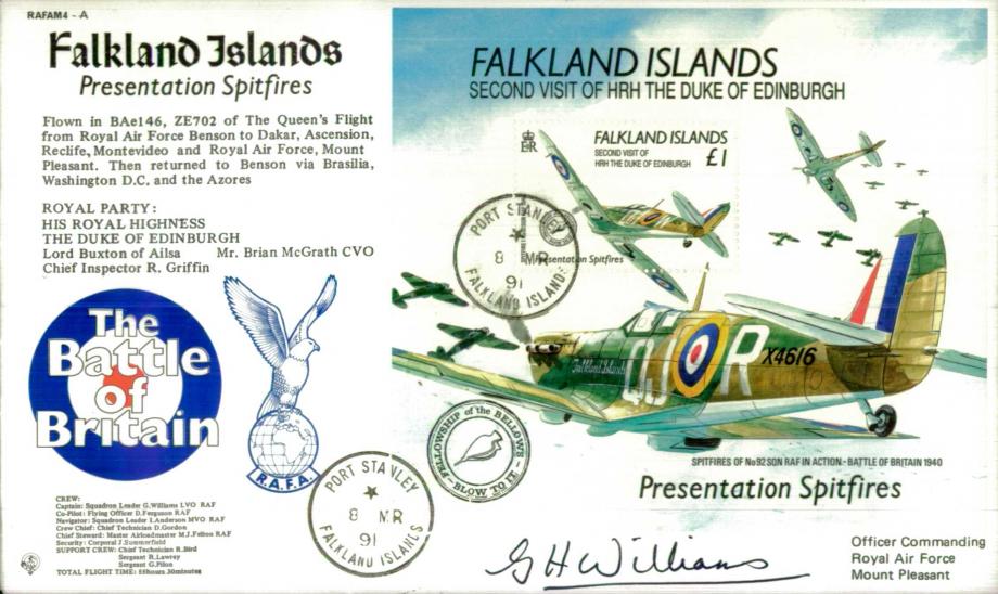 Falkland Islands Cover Signed G H Williams