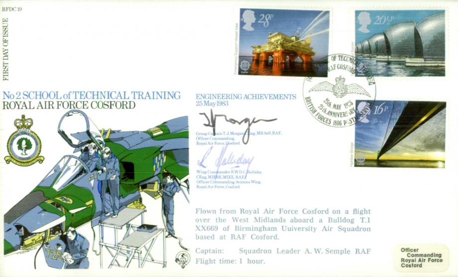 Engineering Achievements - 25th May 1983 FDC Sgd T J Morgan and W D C Holliday