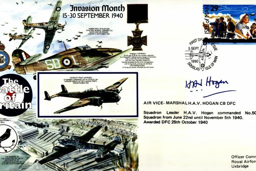 Invasion Month - 15 to 30 September 1940 Cover Signed H Hogan