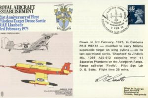 Royal Aircraft Establishment cover Signed by the pilot D E Betts