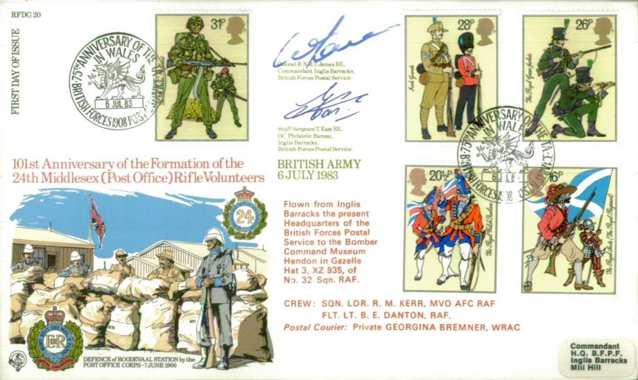 British Army 6th July 1983 FDC Sgd Col R N R T Jones and T East