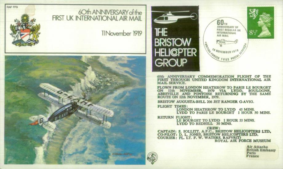 First UK International Air mail cover