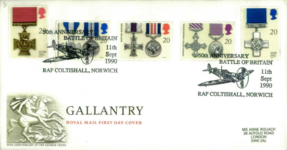 Gallantry First Day Cover 11th September 1990