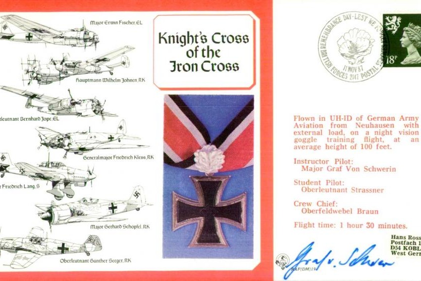 Knights Cross of the Iron Cross cover Signed GrafVonSchwerin