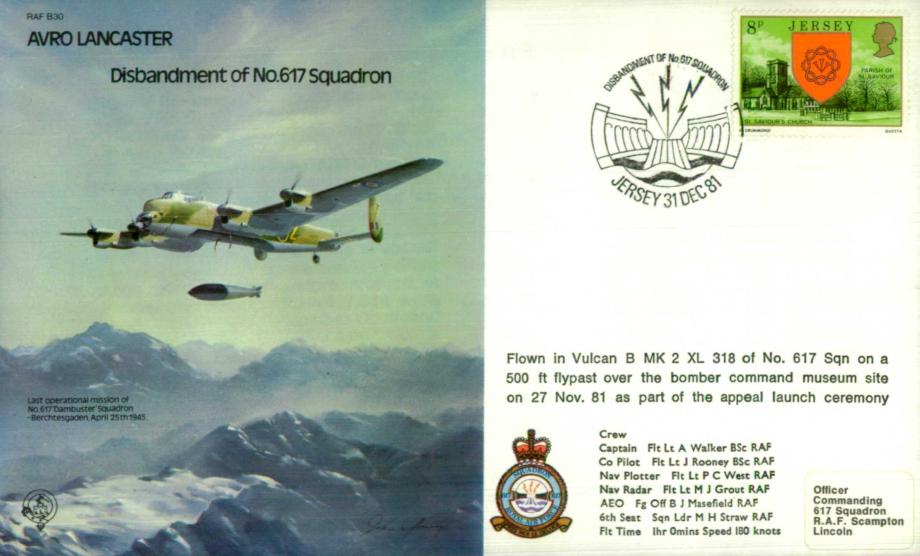 Avro Lancaster cover Disbandment of 617 Squadron